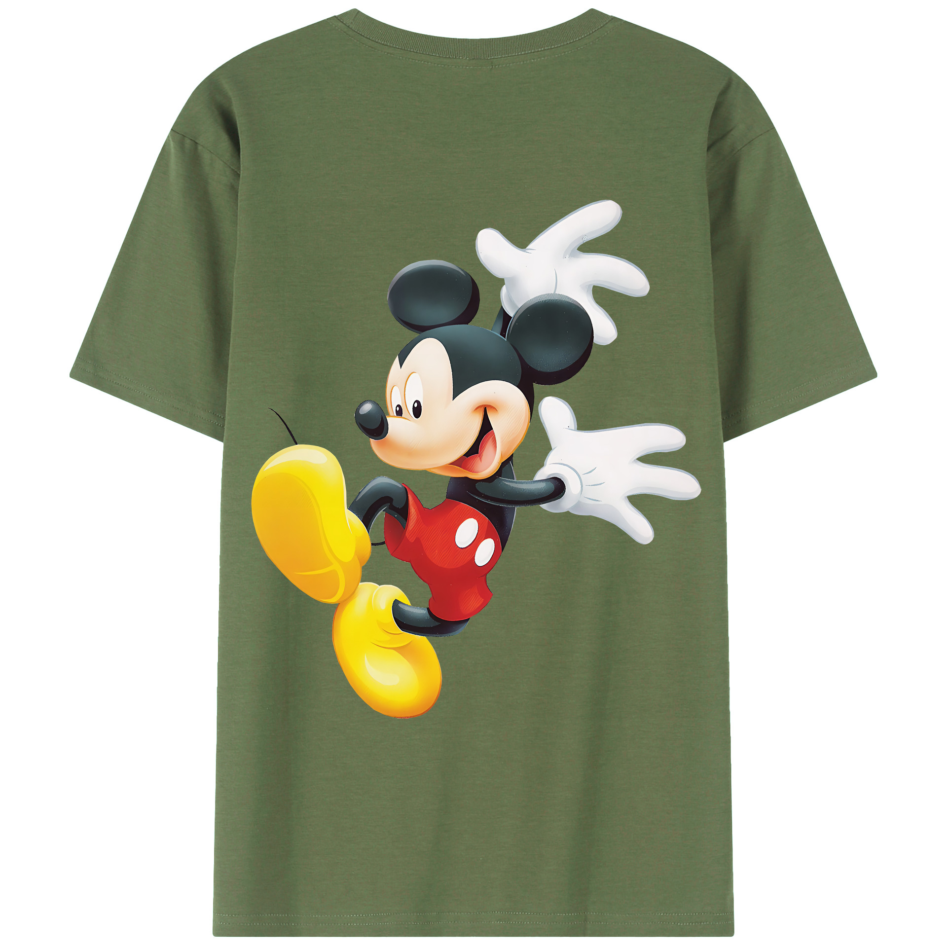（画像用） ミッキーマウス Mickey Mouse 綿100％ メンズ半袖Tシャツ（バックプリント） 通気性
